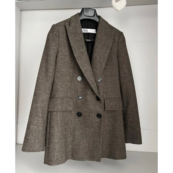 Zara brown blazer with pockets size M NEW - Picture 2 of 9